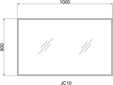Дзеркало Boromal Spiegel чорне 100x60 см з металевим каркасом для ванної кімнати, туалетного приміщення, спальні