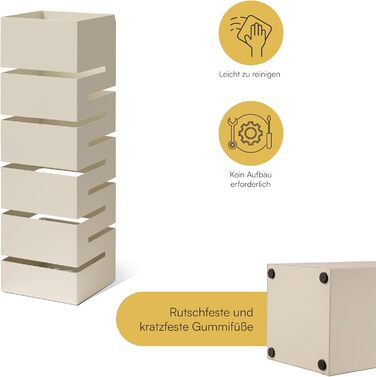 Підставка для парасольки Baroni Home з сучасним дизайном, чорна, 15,5x15x49 см. Метал, з гачками та знімним піддоном для води. Підходить для дому та офісу.