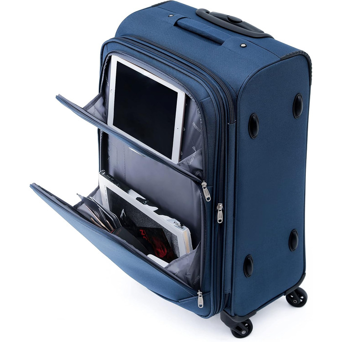 Чемодан тканинний BEIBYE, чорний, XL (74 см) з кодовим замком та додатковою кишенею