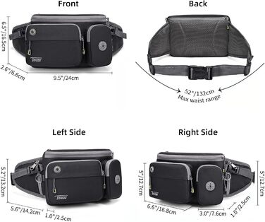 Сумка на пояс для собак TUDEQU - велика, водостійка, для хандрингу, подорожей та активного відпочинку. З двома кишенями для пляшок з водою.