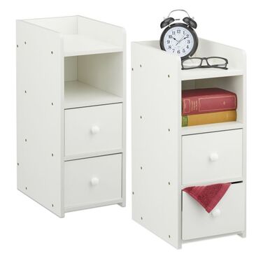 Slim White Nightstand