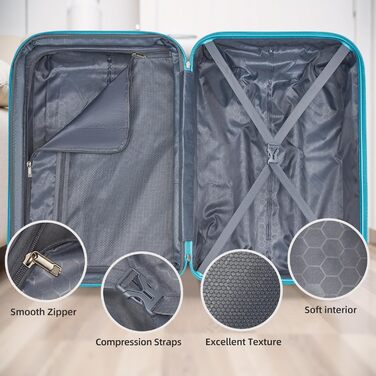 Набір валіз LARVENDER 5-ти частинний, з жорсткого корпусу, розширюваний, з кодовим замком, (Cotton Candy)