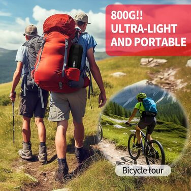 Легкий літній спальний мішок для кемпінгу та відпочинку на природі - для дорослих, туризму та відпочинку в приміщенні (зелений/чорний)