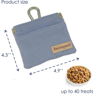 Сумка для корму для собак Leckerlibeutel: міцна бавовняна сумка для прогулянок з карабіном та самозакривною застібкою. Ідеально для подорожей та активного відпочинку (сірий)
