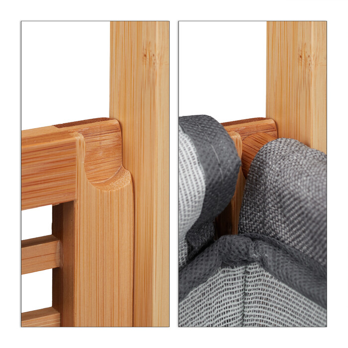 Relaxdays Laundry Basket Bamboo with Lid