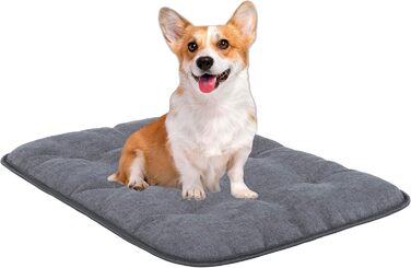 М'яке ліжко для собак MyBestBuddy Pik сірого кольору, 60x40 см, S, для алергіків (100% поліестер), нековзне, можна прати при 40°C, з пухнастим чохлом - килимок для собак, ліжко для маленьких собак, 60 x 40 см