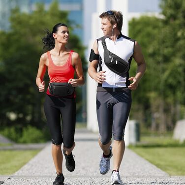 Чоловіча та жіноча поясна сумка-бананка на пояс з великою місткістю, чорна, для iPad mini та iPhone 12 Pro Max