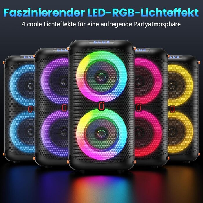 Караоке машина портативна Bluetooth з 2 мікрофонами для дорослих, караоке бокс PA-система з диско-світлом для вечірок, підтримує TF/USB, FM, AUX, T27