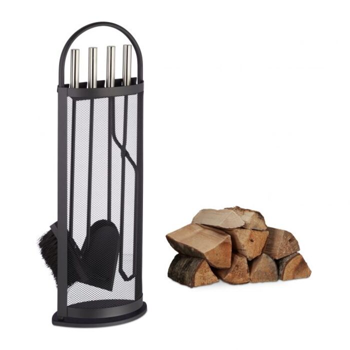 Relaxdays Fireplace Set Modern 5-Piece