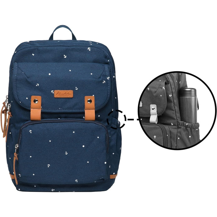 Жіночий рюкзак Kaukoo для студентів, ноутбука, подорожей, синій (K8009)