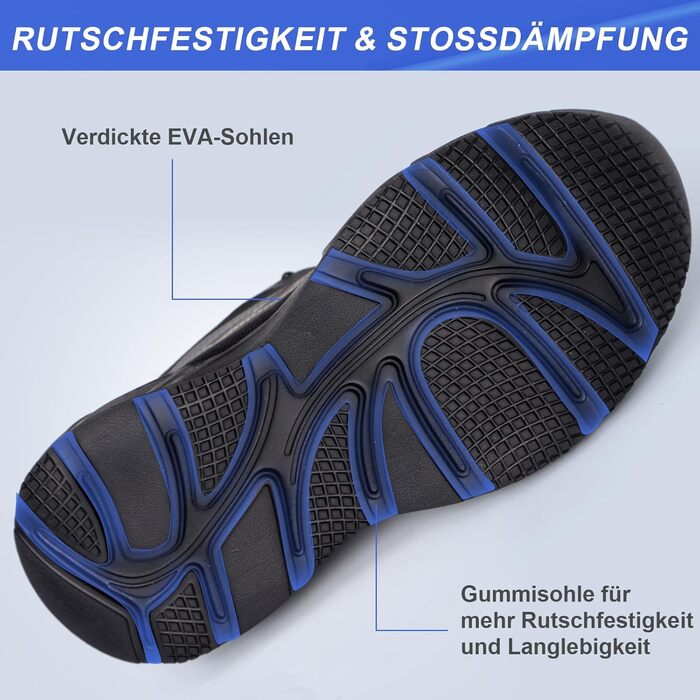 Чоловічі робочі черевики з металевим носком, неслизькі, чорні, 41 EU