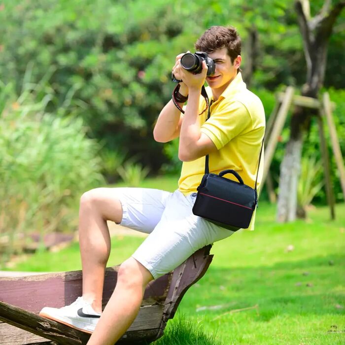 Чохол для камери чорний 26 x 19 x 14 см - універсальний, для DSLR/System Camera, сумка на плече