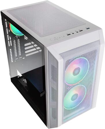 Корпус для ПК Kolink Citadel Mesh Micro-ATX RGB з прозорою бічною панеллю (білий)