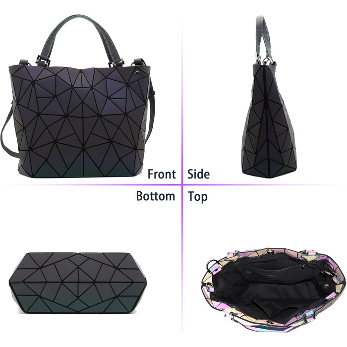 Геометричний гаманець жіночий світловідбиваючий, сумка крос-боді голографічна Geometrisches Portemonnaie CB-01-L