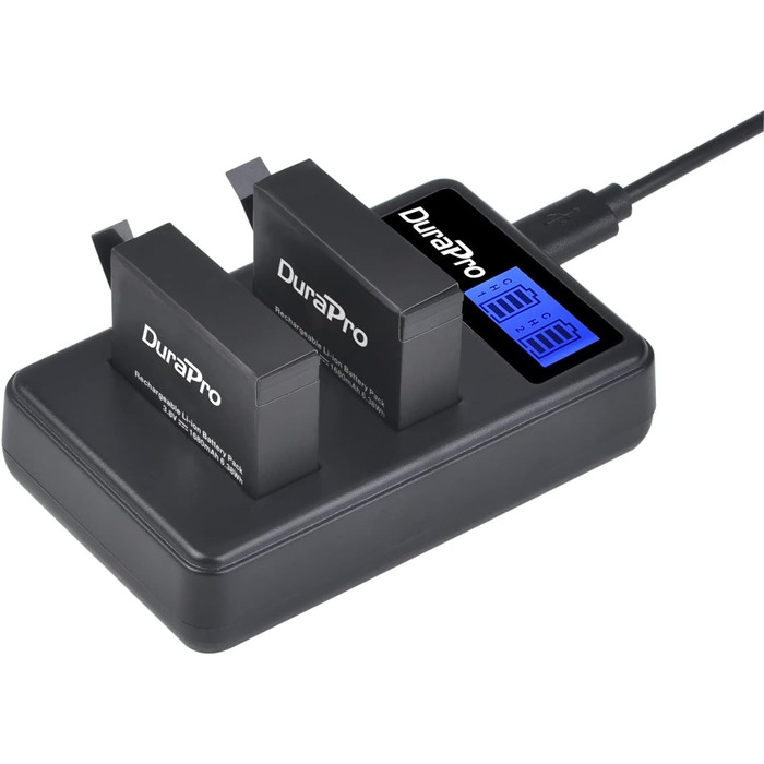 Акумулятор DuraPro 4X 1680mAh + LCD зарядний пристрій Dual USB для GoPro 4 / Hero 4 AHDBT-401