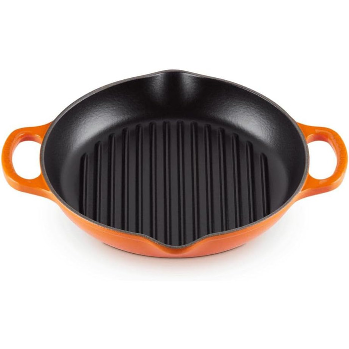 Чавунна кругла гриль-сковорода Le Creuset Signature 25 см, для всіх типів плит і духовок, червона (Ofenrot)