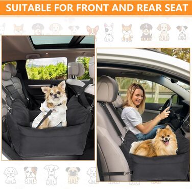 Зручний автокрісло для собак, неслизьке, 2-в-1, з кріпленням, знімний килимок