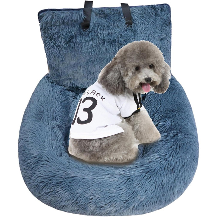 Автокрісло для собак | Підстилка-ліжко в авто | Знімне автокрісло для тварин | Безпечний крісло-ліжко для собак | М'яке, тепле автокрісло-ліжко для собак, сірий колір