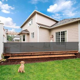 Захисне ворота для дитячих воріт, для дітей, котів та собак, розтяжне, 0-150 см, 500 см, сірий