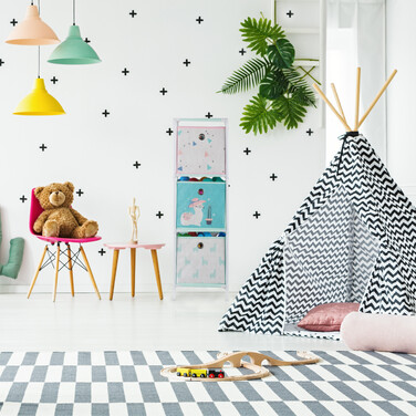 Relaxdays Children's Shelf Llama with Boxes