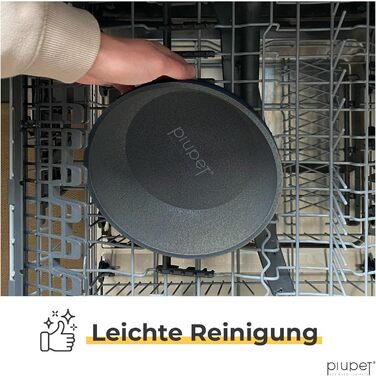 Миска для собак PiuPet® 2 шт. по 1,6 л, сіра, для великих собак, миска для корму та води, миється в посудомийній машині, діаметр 21,5 см