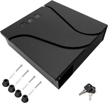 Поштовий ящик Verda з газетницею, нержавіюча сталь, антрацит, 37x37x11 см, вікно, тримач для газет, табличка для імені, сучасний, погодостійкий, 2 ключі