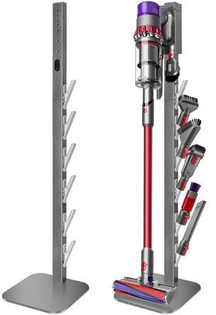 Підставка для пилососа Dyson V16, Gen5, V15, V12, V11, V10, V8, V7, V6 – металева, настільна, з 4 гаками, без свердління, срібляста