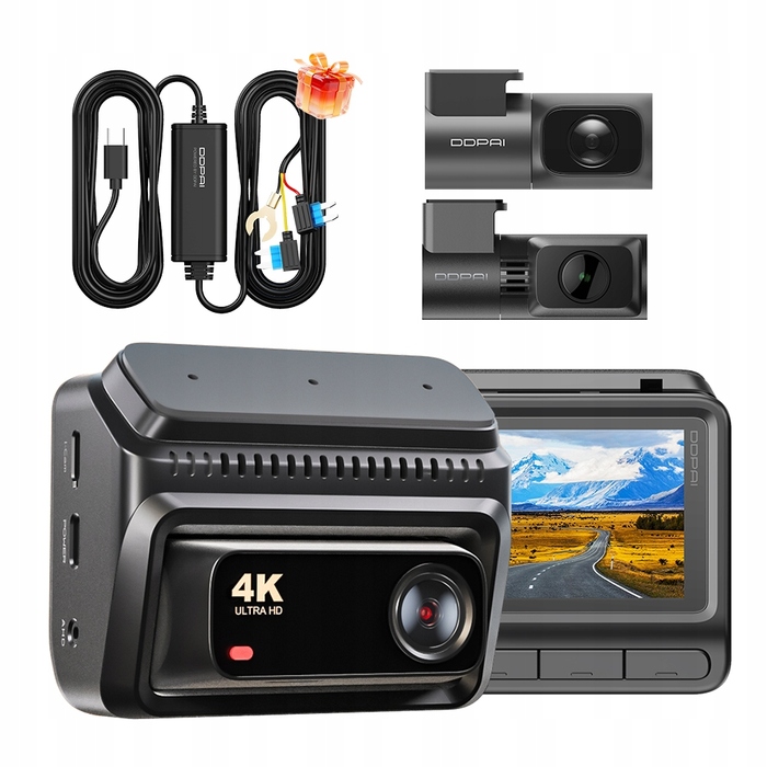 Автомобільний відеореєстратор DDPAI Z60T 4K HDR GPS (передній, салонний, задній) + комплект Hardwire Kit