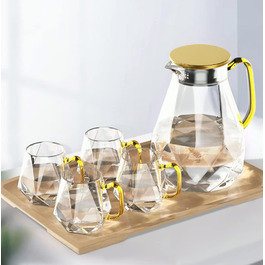 DUJUST Glass Teapot with 4 Cups