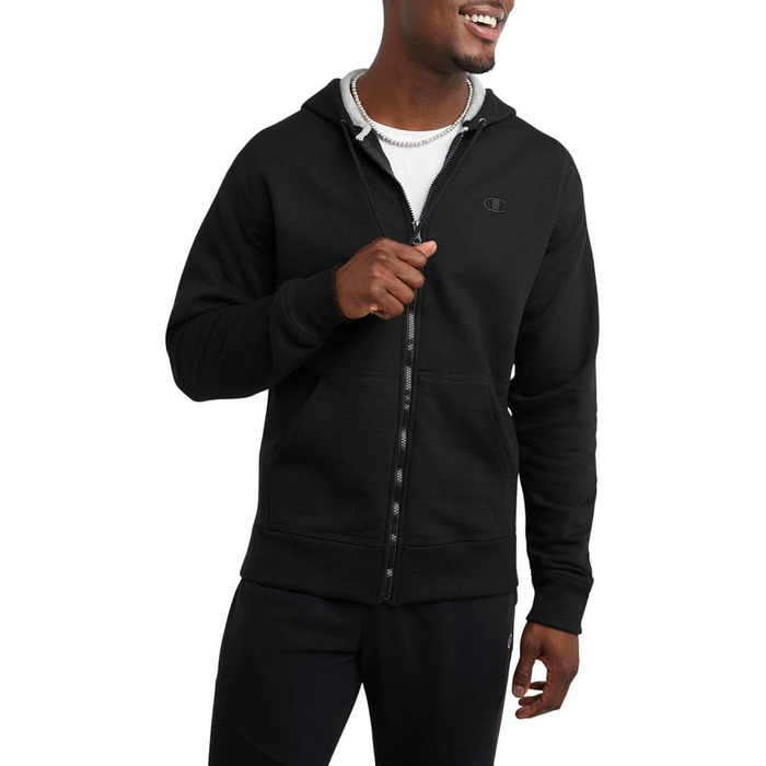 Спортивна чоловіча толстовка Champion Powerblend Fleece з логотипом C (кольори вже не виробляються), розмір 4XL, чорний колір