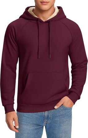 Капюшонний світшот Cavva для чоловіків: флісова тканина, захист від вітру та вологи, бавовна, теплий, армійного кольору (вишневий, XL)