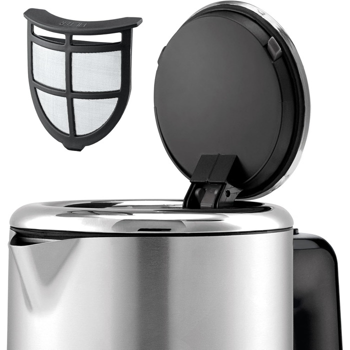 WMF Lono Stainless Steel Kettle 1.6l, Electric Kettle with Scale Filter, 2400 W, Illuminated Water Level Indicator, Matte Stainless Steel