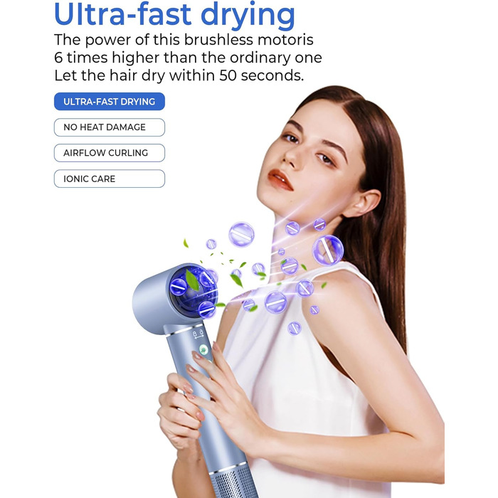 Набір для укладки волосся 7 в 1 OKWRAP Airstyler: фен, плойка, щітка, стайлер. Швидкий мотор 110000 об/хв, іонізація, тиха робота, сушка та укладка. Колір: сірий