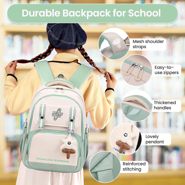 Дитячий рюкзак IvyH для дівчаток - стильний шкільний рюкзак, водонепроникний, великий, для 3-6 класів, фіолетовий