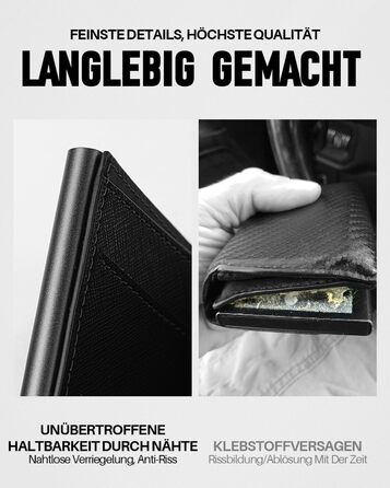 Чоловічий гаманець з RFID-захистом та відділенням для монет Smart Wallet (чорний, візерунок хрест). Гаманець для чоловіків з 6 картками та вікном для документів