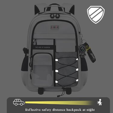 Чоловічий рюкзак для школи та подорожей, великий, водонепроникний, сірий