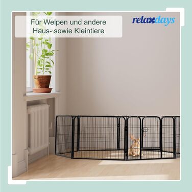 Вольєр для цуценят Relaxdays: великий вольєр для собак, цуценят та дрібних тварин для дому та саду, 100 x 76,5 x 235 см, чорний, XXL