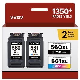 Картриджі для принтера VVQV 560XL та 561XL (чорний та кольоровий) для Canon PIXMA TS5350i, TS7450i, сумісні з Canon 560, 561