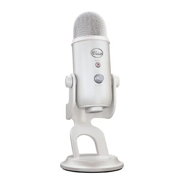 Мікрофон Logitech G Blue Yeti USB для стрімінгу, подкастів та запису (білий). Преміум-якість, Blue VO!CE, сумісний з PC та комп'ютером.
