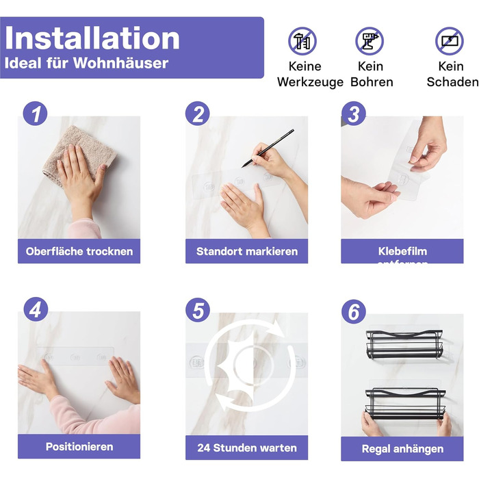 Дзеркальна поличка для душу KINCMAX з нержавіючої сталі без свердління (2 шт.)