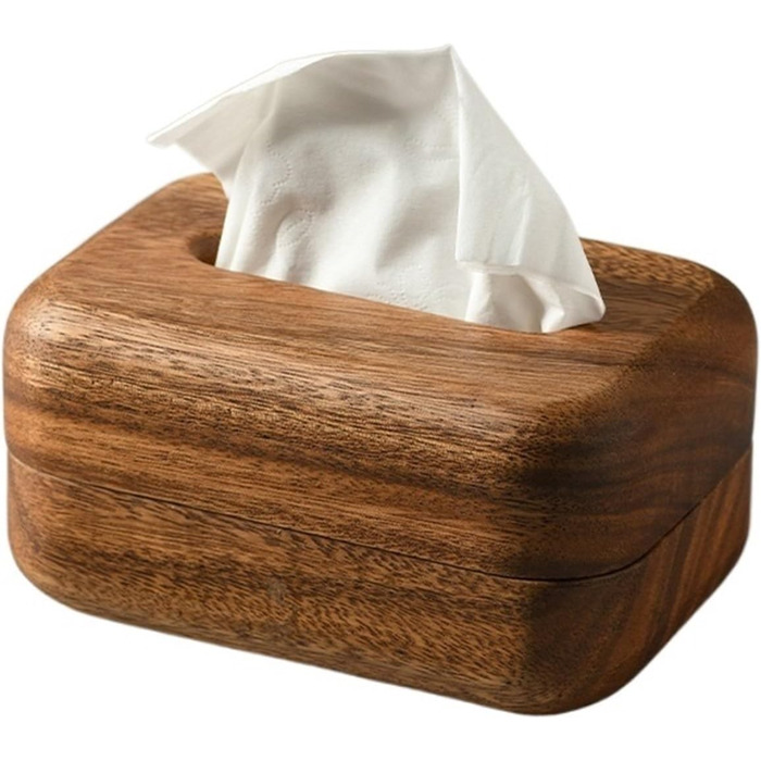 DIANXI Tissue Box Halter Walnut Bread Tissue Box, Solid Wood Living Room Desktop Paper Box, Solid Wood Napkin Box, Restaurant Tissue Box Tissue Dispenser Box