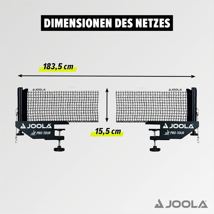 JOOLA Pro Tour Single Table Tennis Net - Black, 152cm - Unisex Adult Table Tennis Set