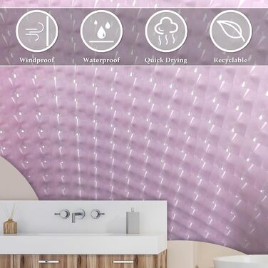 Завіса для душу LEMON CLOUD антигрибкова з вантажем та магнітом, 183x200 см, водонепроникна, антибактеріальна, PEVA, з 12 кільцями, фіолетовий