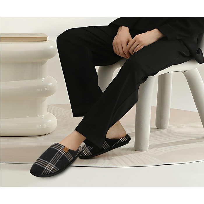 Чоловічі халапи COFACE з фетру, теплі та зручні, з антиковзкою гумовою підошвою, для дому та вулиці, розмір 40-49, Lässig, чорний, 44 EU