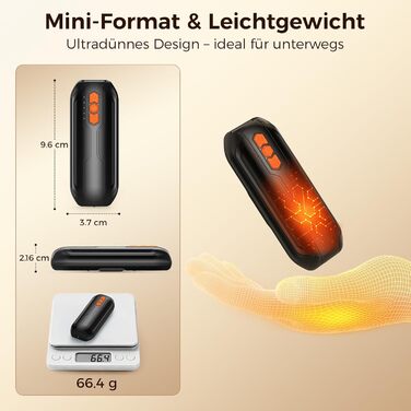 Електричні грілки для рук VIWAVE (2 шт) з LED, USB-зарядка, 5 температурних режимів, для кемпінгу, подарунок для жінок та чоловіків