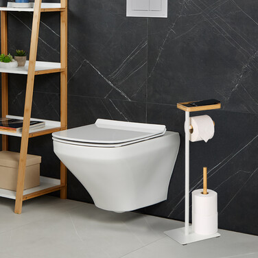 Relaxdays Toilet Paper Holder with Storage