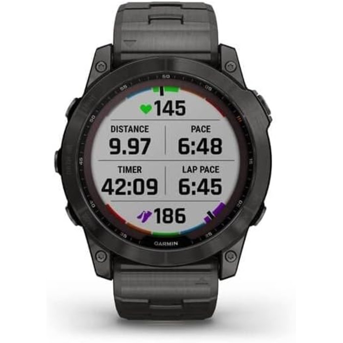 Garmin Fenix 7X Sapphire Solar з титановим браслетом, сірий/сірий колір