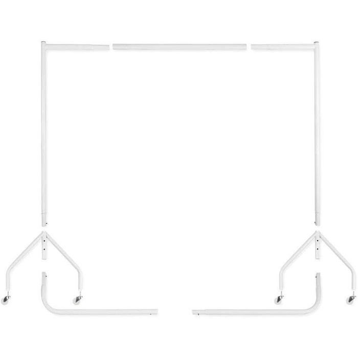 The Shopfitting Shop Clothes Rack 1.83 m long x 1.54 m high, robust, 32-mm steel pipe, White