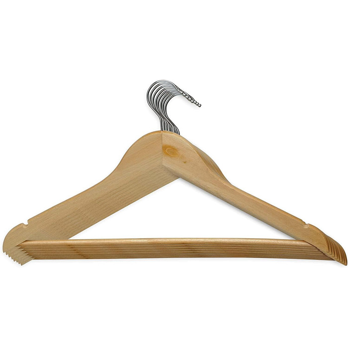 MAUL Wooden Clothes Hangers | Modern wooden hangers in a classic design | Sturdy and robust hangers for jackets, shirts and trousers made of beech wood | Natural | 8-piece set