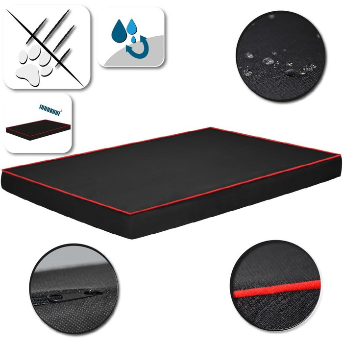 FORTISLINE Dog Mat Dog Bed OAHU Plus 2 Sizes 4 Colors (XL - 120x80x8cm, Grey)